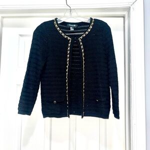 Chain trim knit cardigan